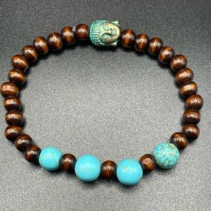 Turquoise x Wood Bracelet